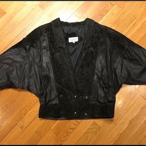 Vintage WINLIT LEATHER JACKET 80s Animal Print S